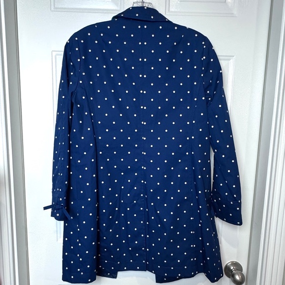 Talbots Polka Dot Print Cotton Mac Trench Coat, size 6 Petite, NWOT - Picture 9 of 10